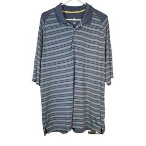 Bolle Performance Stripe Blue Golf Pullover Polo Shirt Size Large EUC #6221